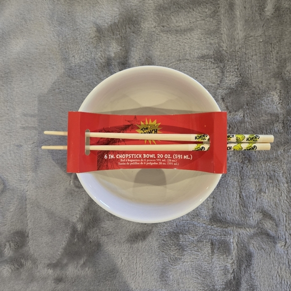 Dr. Seuss The Grinch 6 Inch Ramen and Chopsticks Bowl 20oz. NWT - Picture 7 of 7